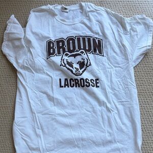 White Lacrosse Brown University XL Golden Graphic T-Shirt